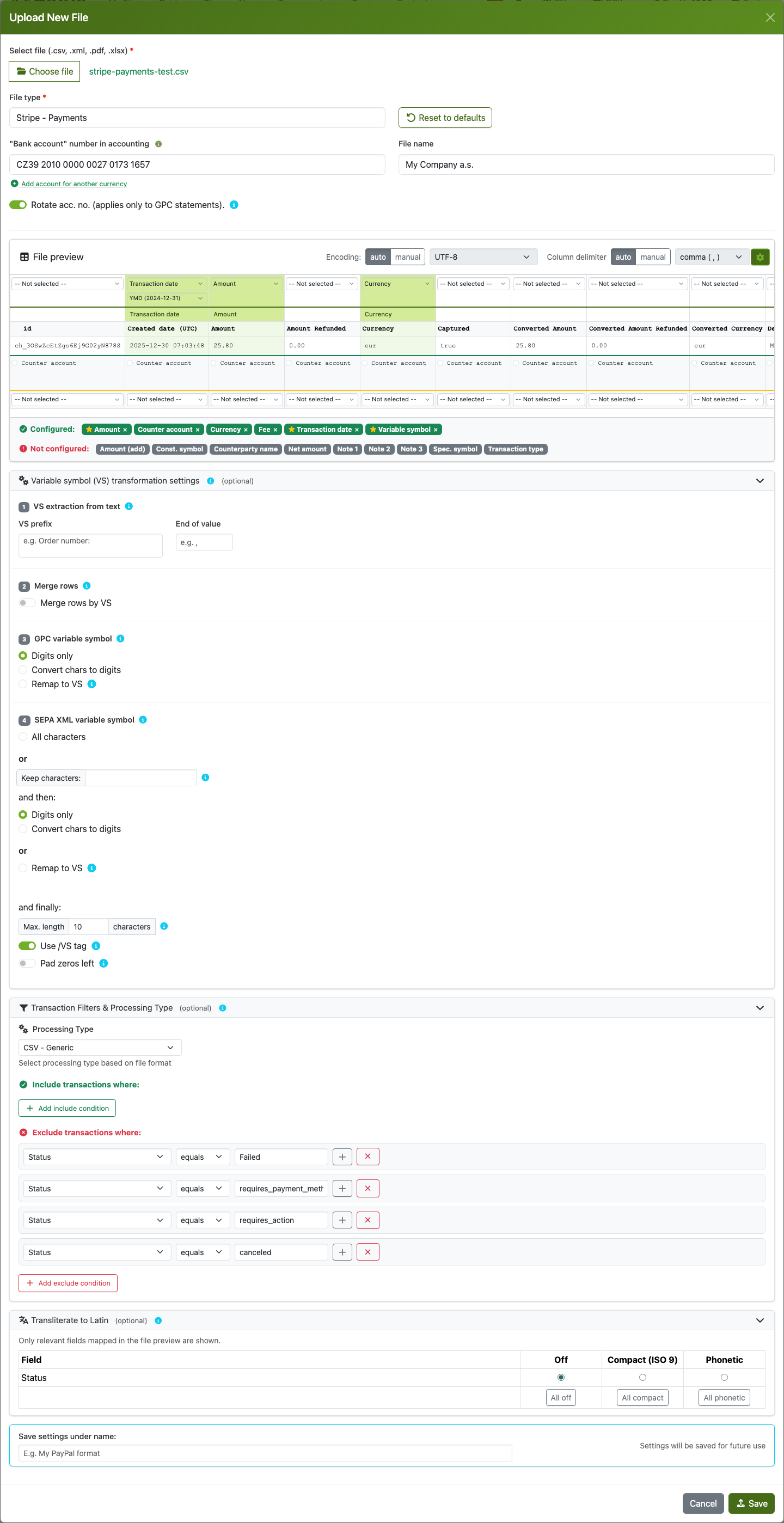 Upload modal with annotations
